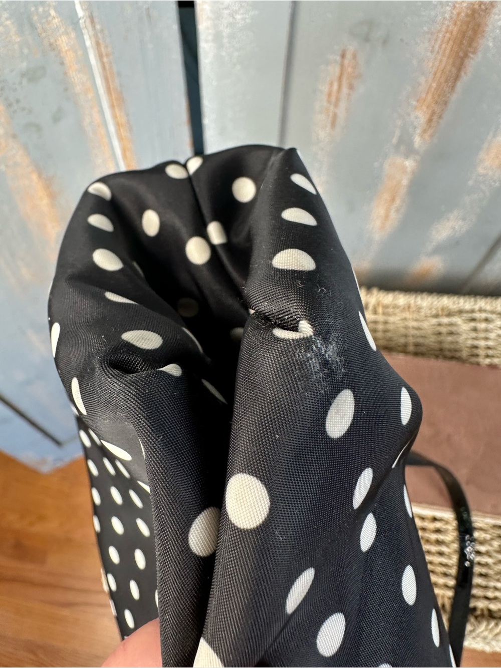 Kate Spade Sophie Polka Dot Nylon Patent Tote Black White - Picture 15 of 16